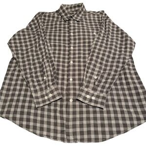 ORVIS men's extra large‎ XL grey plaid button down shirt.